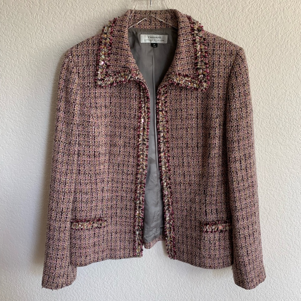 Tahari Fabulous fall tweed blazer, sz 14